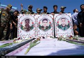 تشییع پیکر سه شهید پدافند هوایی ارتش در خرم‌آباد