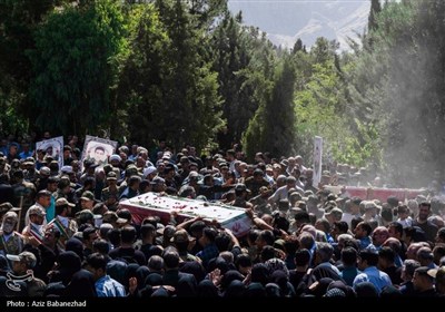 تشییع پیکر سه شهید پدافند هوایی ارتش در خرم‌آباد