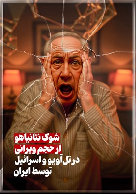 پوستر/ شوک نتانیاهو از حجم ویرانی در تل‌آویو و اسرائیل توسط ایران