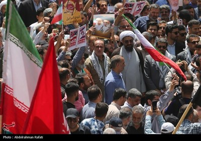 تشییع پیکر شهید حمله رژیم صهیونیستی در راهپیمائی جمعه های خشم و نصر - همدان