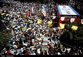 تشییع باشکوه شهدای نبرد با اسرائیل در قم+ تصاویر