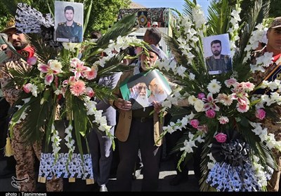 تشییع باشکوه 2 شهید کردستانی تجاوز رژیم صهیونیستی در بیجار