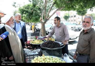 حضور امام جمعه کرمانشاه در میان بازارریان
