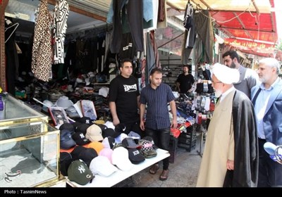 حضور امام جمعه کرمانشاه در میان بازارریان