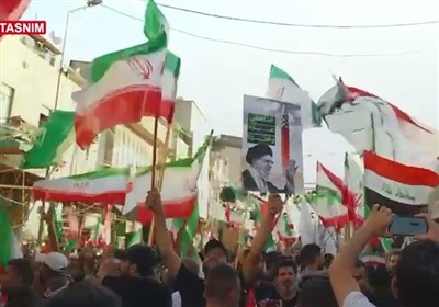 العراقیون یعبرون عن تضامنهم وامتنانهم لإیران عقب ضرباتها الأخیرة على الأراضی المحتلة