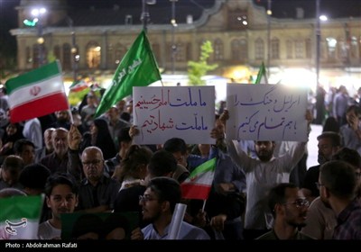 اجتماع بزرگ مردم همدان در حمایت از حمله موشکی ایران به پایگاههای نظامی امریکا