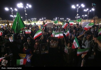 اجتماع بزرگ مردم همدان در حمایت از حمله موشکی ایران به پایگاههای نظامی امریکا