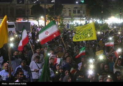 اجتماع بزرگ مردم همدان در حمایت از حمله موشکی ایران به پایگاههای نظامی امریکا