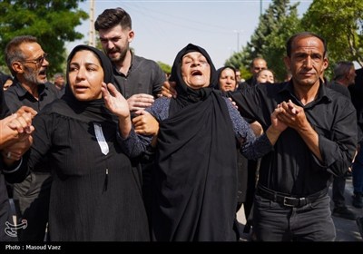تشییع پیکر شهدای حملات تروریستی رژیم صهیونیستی