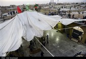 آئین سنتی برافراشتن خیمه عزای سیدالشهدا (ع) در  چهل اختران قم
