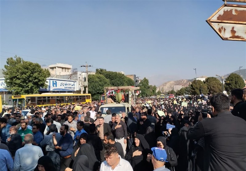 تشییع شهدای حمله اسرائیل در لرستان- عکس صفحه استان تسنیم