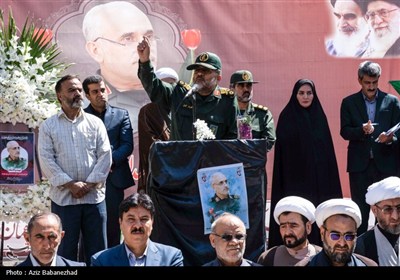 تشییع پیکر سردار شهید محمدتقی یوسفوندفرمانده حفاظت سازمان بس ...