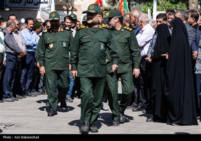 تشییع پیکر سردار شهید محمدتقی یوسفوندفرمانده حفاظت سازمان بس ...