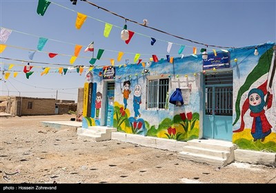 چهارمین مدرسه و یازدهمین کتابخانه گروه جهادی شهدا به یاد شهیدان شجاعی‌فرد (رضا، جعفر، صادق) و شهید مهدی همتی‌نامن در روستای گرو از توابع بخش رودآب شهرستان سبزوار