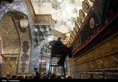 حرم حضرت معصومه(س) سیاهپوش عزای اباعبدالله(ع) شد