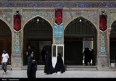 حرم حضرت معصومه(س) سیاهپوش عزای اباعبدالله(ع) شد