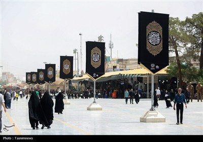 حرم حضرت معصومه(س) سیاهپوش عزای اباعبدالله(ع) شد