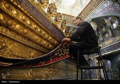 حرم حضرت معصومه(س) سیاهپوش عزای اباعبدالله(ع) شد