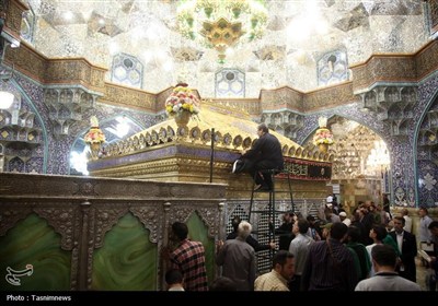 حرم حضرت معصومه(س) سیاهپوش عزای اباعبدالله(ع) شد