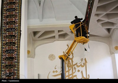 حرم حضرت معصومه(س) سیاهپوش عزای اباعبدالله(ع) شد