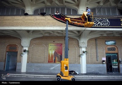 حرم حضرت معصومه(س) سیاهپوش عزای اباعبدالله(ع) شد