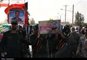 تشییع پیکر شهیدان طالبی و بافتی زاده در یزد