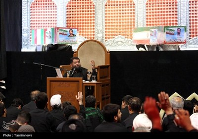 وداع با شهدای حملات رژِیم صهیونی در شب اول محرم در حرم