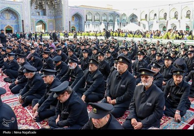 آیین اذن عزای امام حسین (ع) در حرم مطهر رضوی