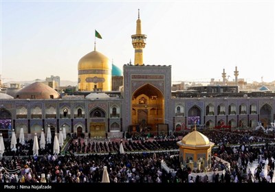 آیین اذن عزای امام حسین (ع) در حرم مطهر رضوی