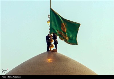 آیین اذن عزای امام حسین (ع) در حرم مطهر رضوی