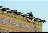 آیین اذن عزای امام حسین (ع) در حرم مطهر رضوی