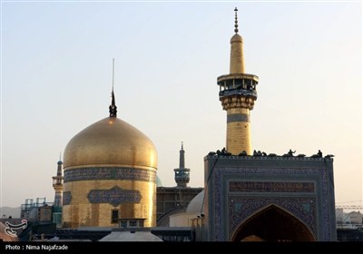 آیین اذن عزای امام حسین (ع) در حرم مطهر رضوی