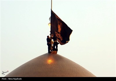 آیین اذن عزای امام حسین (ع) در حرم مطهر رضوی