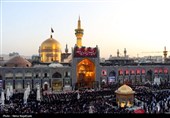 آیین اذن عزای امام حسین (ع) در حرم مطهر رضوی