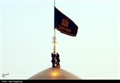 آیین اذن عزای امام حسین (ع) در حرم مطهر رضوی