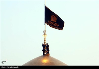 آیین اذن عزای امام حسین (ع) در حرم مطهر رضوی