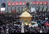 آیین اذن عزای امام حسین (ع) در حرم مطهر رضوی
