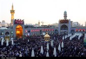 آیین اذن عزای امام حسین (ع) در حرم مطهر رضوی