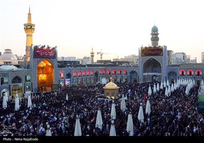 آیین اذن عزای امام حسین (ع) در حرم مطهر رضوی