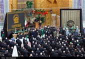 آیین اذن عزای امام حسین (ع) در حرم مطهر رضوی