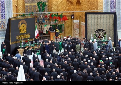 آیین اذن عزای امام حسین (ع) در حرم مطهر رضوی