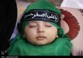 آغوش مادران، گهوارهی مظلومیت؛ شیرخوارگان حسینی اهوازی در سوگ علیاصغر+فیلم