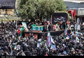 تشیع پیکر شهدای حملات رژیم صهیونیستی در مشهد