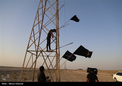سیاه پوشی محورهای مواصلاتی رامشیر منتهی به مرز شلمچه