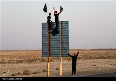 سیاه پوشی محورهای مواصلاتی رامشیر منتهی به مرز شلمچه