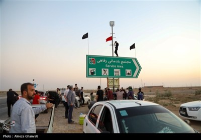 سیاه پوشی محورهای مواصلاتی رامشیر منتهی به مرز شلمچه