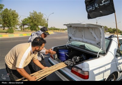 سیاه پوشی محورهای مواصلاتی رامشیر منتهی به مرز شلمچه