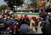 مراسم تشییع پیکر شهیده حمله رژیم صهیونیستی به زندان اوین-همدان