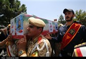 مراسم تشییع پیکر شهیده حمله رژیم صهیونیستی به زندان اوین-همدان