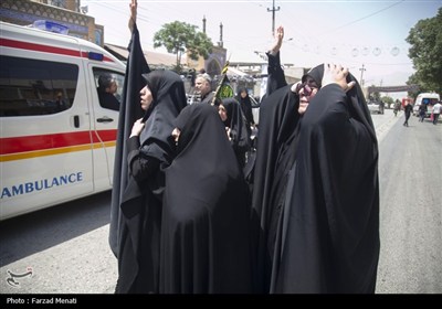 مراسم تشییع پیکر شهید محمدمعین نظری در کرمانشاه